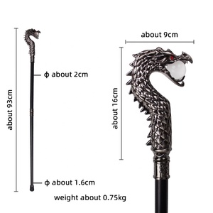 Bastón Gótico con Cabeza de Dragón y Esferas de 93 cm, Elegante Bastón para Cosplay, Fiestas, Eventos, Accesorio de Fantasía, Artesanía Detallada - Product Image 2