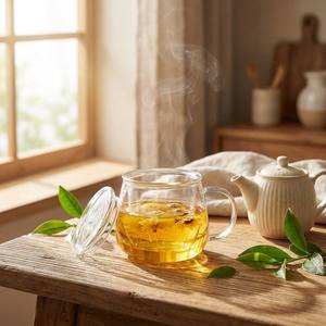 300ml Heat Resistant Borosilicate Glass <strong>Tea</strong> <strong>Infuser</strong> Cup with Lid, Clear Drinking Glass <strong>Tea</strong> <strong>Mug</strong> for Office and Home - Product Image 2