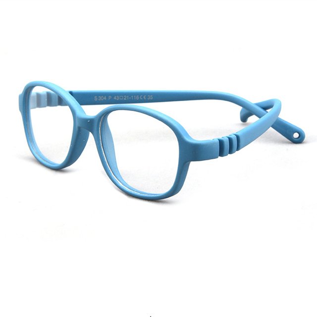 anit blue light rubber kids eyewear frame for prescription Premium little TPEE silicone oval flexible with strap girls boys
