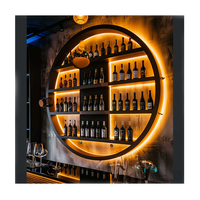 Rak tampilan anggur Bar Modern desain kabinet kabinet kabinet baja tahan karat anggur kustom untuk Bar