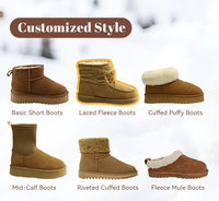 Chaussures de marque de créateur unisexes en gros OEM/ODM, bottes de neige à plateforme doublées de fourrure, pantoufles thermiques chaudes pour l'hiver