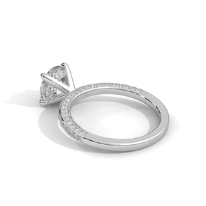 เครื่องประดับสุดคลาสสิกสำหรับผู้หญิงจาก RAAMAA ทองคำขาว 10k 14k ประดับเพชรทรงกลมที่เพาะเลี้ยงในห้องปฏิบัติการ เหมาะสำหรับเป็นของขวัญในงานแต่งงาน - Product Image 3