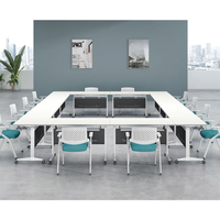 Table de formation d'apprentissage combinée pliable pour école moderne Bureau de réunion réglable à atmosphère haut de gamme