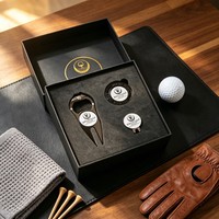 Outil de réparation de divots de golf en métal durable à poteau unique et marqueur de balle avec clip de chapeau à dégagement rapide, en acier premium pour gravure laser, ensemble