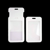 Porte-badge coulissant en plastique avec fenêtre transparente pour cartes d'identité, carte de crédit, carte clé de proximité