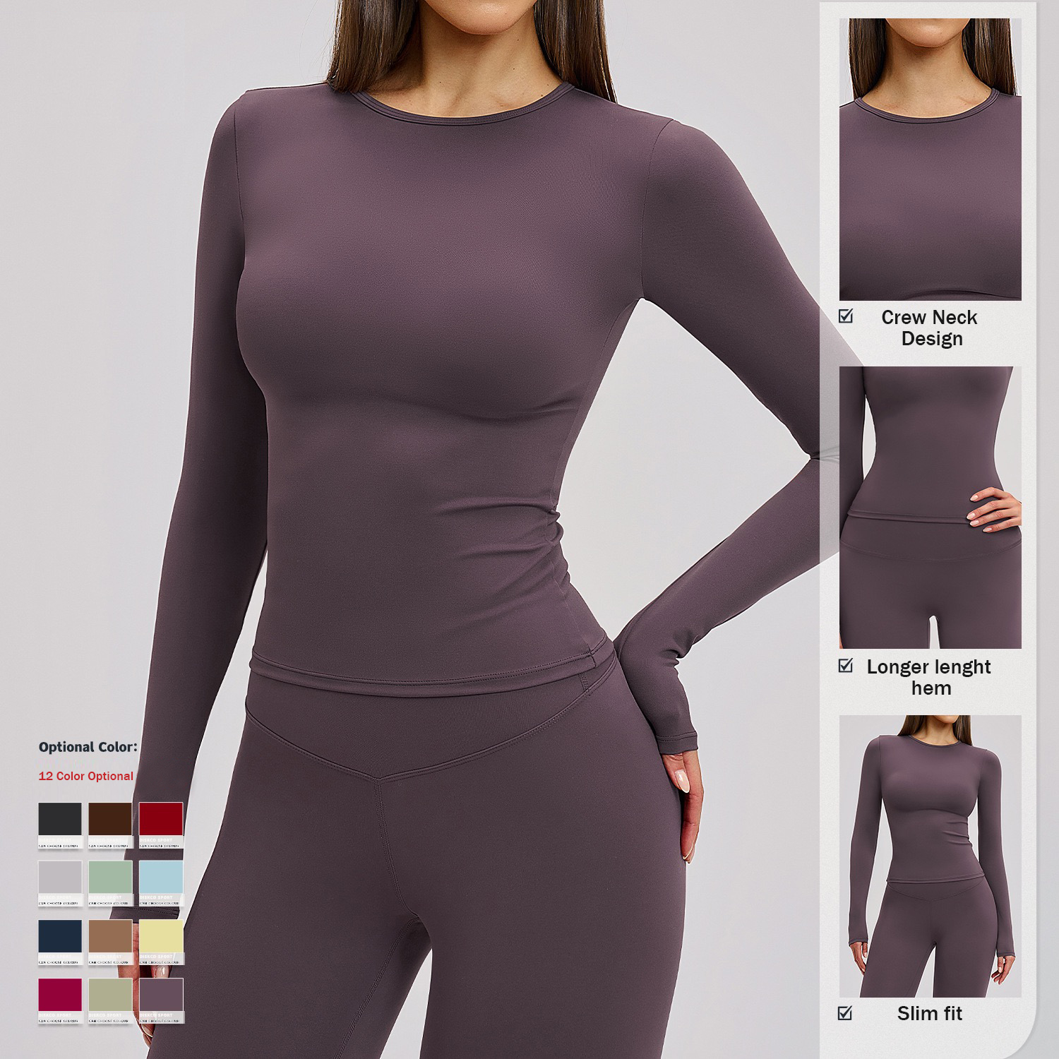 Women Winter Brushed Long-Sleeve Yoga Top High-Intensity Fitness & Pilates Quick-Drying Long-Sleeve Top Running & Sports Wear