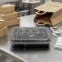 Boîte alimentaire rectangulaire jetable multi-tailles en plastique avec couvercles réutilisables