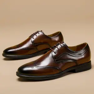 Sapatos de couro genuíno de alto grau, sapatos de couro genuínos com camada de couro bovino, casual, estilo britânico