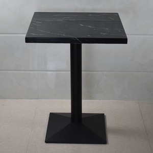 Mármol de superficie sólida y piedra de cuarzo Mesa de comedor provincial francesa Muebles de restaurante negros - Product Image 1