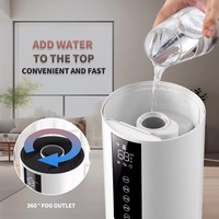Humidificador de Aire Exclusivo Transfronterizo de 8L, Humidificador Ultrasónico de Pie para el Hogar, Unidad de Aromaterapia de Gran Capacidad, Plástico y Cerámica, Inteligente