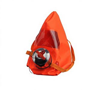 Capucha de escape de incendios desechable naranja estándar europeo con filtro de humo, material de goma - Product Image 2