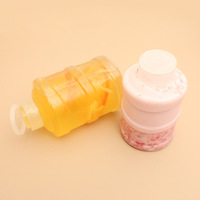 Botol Plastik PET Transparan Mini Gaya Influencer untuk Minuman Teh Susu 500ml, Cangkir Kreatif dengan Tutup Plastik, Teh Bunga, Grosir