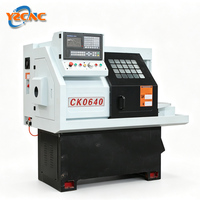 Torno CNC Mini CK0640 de 2 Ejes con Control GSK, Bancada Plana de Alta Rigidez, Recorrido de 260x240, Precisión de 0.01mm para Procesamiento de Metal