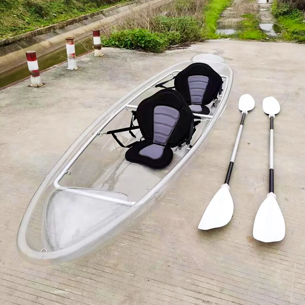 Onemax Crystal Bottom Double Seat Clear kayak Transparent Kayaks Outdoor Glass Bottom Boat Drop Stitch Kayak