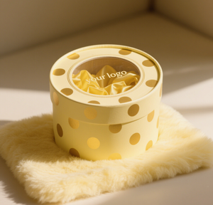 Cubo de papel redondo transparente personalizado con ventana para ramo de flores, ideal para regalo. - Product Image 3