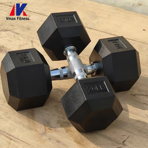 Commercial Custom Gym <strong>Dumbell</strong> <strong>25kg</strong> Free Weights Fitness Hexagonal Rubber Dumbbells - Product Image 4