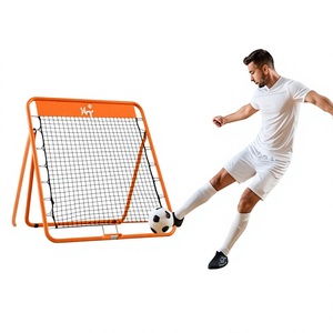 KLTW INT'L But de football pliable en acier orange avec filet de rebond et angle réglable pour adultes, utilisation toutes saisons - Product Image 1