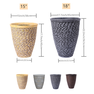 Maceta Moderna <span class=keywords><strong>de</strong></span> Plástico para Interiores y Exteriores, Imitación <span class=keywords><strong>Piedra</strong></span>, con Orificio <span class=keywords><strong>de</strong></span> Drenaje, Autorriego, Acabado Pintado, para Hogar y Jardín - Product Image 2