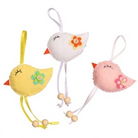 Nouvel Arrivage : Ornement Suspendu Créatif en Tissu Oiseau de Pâques 9*19cm Blanc & Rose – Article de Décoration en Stock, Vente en Gros