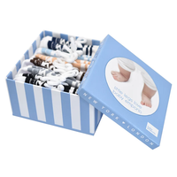 Fournisseur OEM/ODM 6 paires/boîte Logo personnalisé 0-12M Antidérapant-doux 12-24M Chaussettes de bébé garçon en coton avec boîte cadeau personnalisée