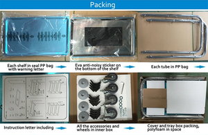Troli Makanan Pesawat dari Baja Anti Karat Heavybao Catering Equipment, Gerobak Sayuran Dapur, Troli Makan Logam Biasa - Product Image 3