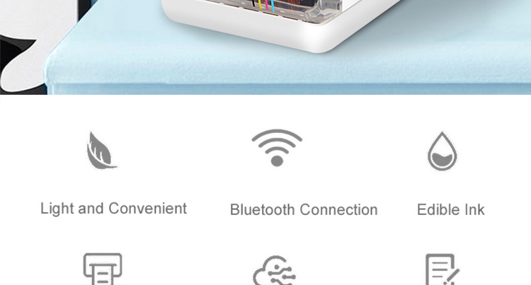 Handheld Full Color Bakery Printer Mini edible printer for cake food chocolate pattern and date printing with edible cartridge