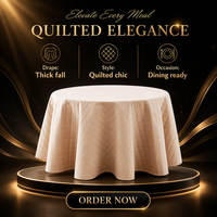 Nappe ronde matelassée en polyester épais pour mariage, banquet, fête, hôtel, usage domestique