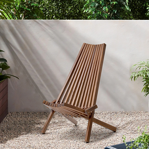 Silla Plegable de Madera para Exteriores, Muebles de Patio, Silla Reclinable de Diseño en Madera de Teca Natural - Product Image 3