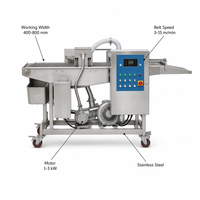 Machine industrielle automatique d'enrobage de pâtes pour la ligne de traitement des coupes de poulet, des coupes de porc et des fruits de mer (enrobage humide)