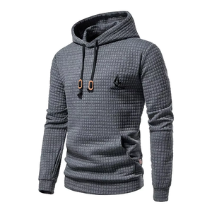 Sweat-shirt tricoté à capuche couleur unie avec grande poche, 250 g/m², 100 % polyester, pour l'automne, grande taille - Product Image 6