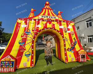 Arche gonflable commerciale en bâche PVC avec pulvérisateur d'eau, motif palmier tropical, jouet aquatique extérieur pour enfants, idéale pour la <span class=keywords><strong>location</strong></span> lors de fêtes d'été - Product Image 2