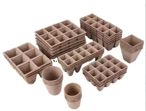 Gran oferta, bandeja de plántulas de pulpa de vivero desechable ecológica para cría en casa, macetas y tapas degradables - Product Image 2