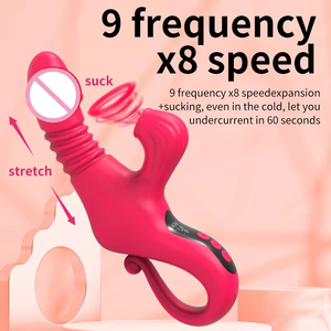 HM 9 fréquence 8 vitesses chauffage télescopique vibrateur Masturbation pratique vibrant vagin clitoridien succion masseur pour les femmes - Product Image 2