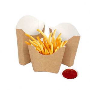 Caja de Embalaje de Papel Kraft para Papas Fritas con Diseño Personalizado Desechable - Product Image 1