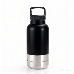 Bouteille d'eau de voyage pour chien en acier inoxydable <span class=keywords><strong>3</strong></span> en 1 personnalisée avec poignée, compartiment amovible pour la nourriture et bols à eau - Product Image 6