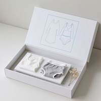 Boîte cadeau pliable spéciale pour mère bébé Contact de qualité alimentaire Soutien-gorge d'allaitement Emballage de culotte Logo estampage à chaud pour corset de sous-vêtements