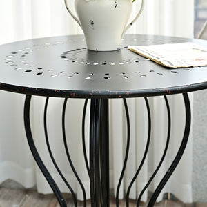 INNOVA HOME <b>Vintage</b> Black/White Metal Decorative Foldable Durable <b>Coffee</b> <b>Table</b> Living Room Accent Furniture Iron Material Home - Product Image 3
