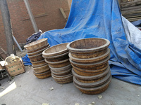 Support chinois en bois Antique pour Pot de fleurs, nouveau Style de support pour plantes en bois, seau en bois rustique
