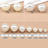Botones de Plástico con Forma de Cúpula y Efecto Perla Falsa, Color Blanco Beige, Disponibles al por Mayor