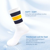Chaussettes unisexes en coton rayé, antibactériennes, à bout sans couture, respirantes, pour le sport, la course à pied, la randonnée, le quotidien et les occasions décontractées