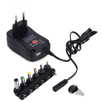 Adaptateur secteur multifonction 30W en matériau PC, transformateur DC réglable US/EU, 3-12V, 6 ports pour ordinateur portable