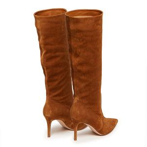 Stivali in Pelle Nuovi da <span class=keywords><strong>Donna</strong></span> all'Ingrosso, Stiletto a Punta Neri/<span class=keywords><strong>Cammello</strong></span> con Tacco Alto da 7 cm - Product Image 5