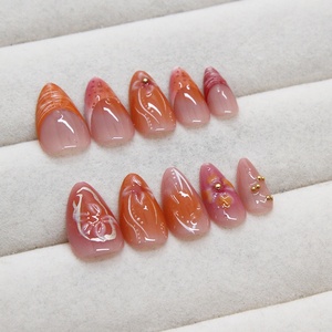 Gran oferta de parches de <span class=keywords><strong>manicura</strong></span> <span class=keywords><strong>francesa</strong></span> de 30 piezas <span class=keywords><strong>con</strong></span> diamantes portátiles, uñas postizas extraíbles para aplicación en los dedos - Product Image 4