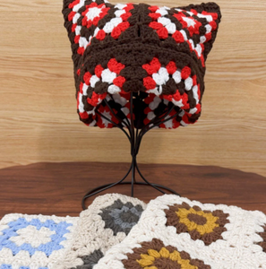 Crochet seau chapeau creux fleur tricoté chapeau mode pêcheur à la main Crochet tricot chapeau nouveauté - Product Image 1