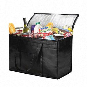 Reusable <b>Extra</b> <b>Large</b> Capacity Insulated Thermal Waterproof Food Storage Cooler Bag Zipper Closure Interior Pocket Non Woven - Product Image 1