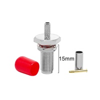 Connecteur femelle coaxial SMA RF RG316 étanche à montage traversant avec vis de 15 mm, sertissage droit pour câbles et connecteurs
