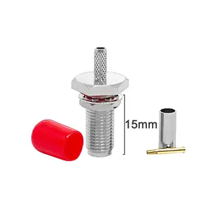 SMA Coaxial RF Female Jack Connector RG316 Waterproof Bulkhead with 15mm Screw Straight Crimp for Cable-Connectors