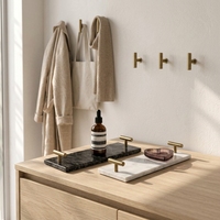Organisateur de serviettes élégant avec poignée argentée/noire mate, taille personnalisable, pour serviettes en papier, organisation du comptoir de salle de bain