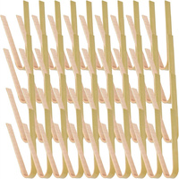 Mini pinces à pain jetables en bambou de 4 pouces, antidérapantes, légères, lavables à la main, ustensiles de cuisine