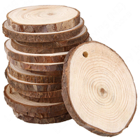 3.5-4 Pouces Arts Tranches Ornements De Noël BRICOLAGE Artisanat Kit En Bois Non Fini Prépercé Avec Trou Cercles En Bois